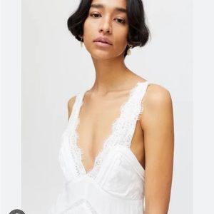 UO Tiffany Lace Trim Mini Dress